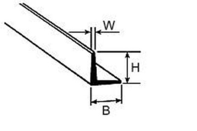 Plastruct/Krick, 1 Stück AFS-1 Winkelprofil, 1,2x1,2x250mm, Polystyrol, 190501