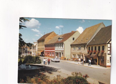 3508) Postcard LÜBBENAU in the Spreewald Ehm Welk Straße car fountain