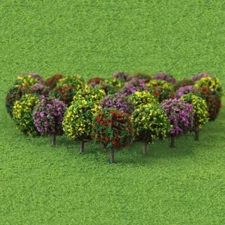 30*Flower Trees HO Scale Model Tree Train Layout Garden Park Scenery Landscape