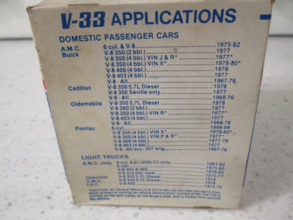 Engine Oil Filter-CARB, 4BBL Group 7 V33 - Image 3 of 4