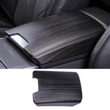 For Audi A6 A7 2019-2022 Black Wood Grain Car Armrest Box Cover Trim Protector