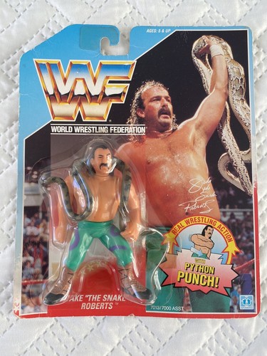 1990 JAKE THE SNAKE ROBERTS WWF Hasbro Series 1 MO...