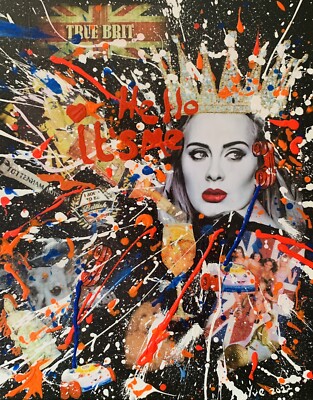 Adele Limited Edition 100 Print by Yve Spencer. Pop Art Iconic Celebrity Signiert