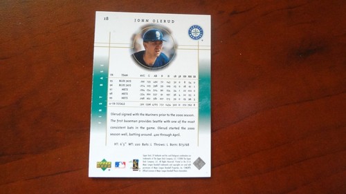 2000 UPPER DECK SP AUTHENTIC # 18 JOHN OLERUD BASEBALL CARD - 第 2/2 張圖片