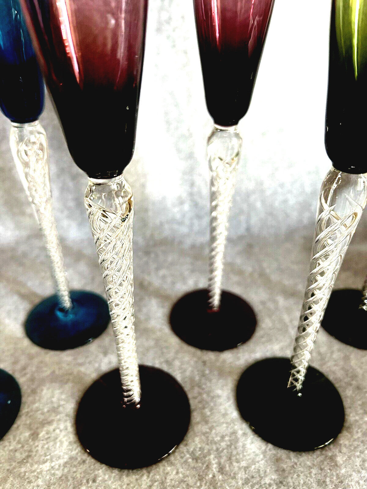 Hand Blown Glass Air Twist Stem Cordial Glass (set of 6)