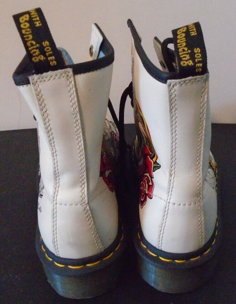 Doc Martens Grez 1460 Backhand Tattoo White Leather Size: US 6M 7L- UK5 -EU38 image 6