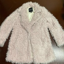 Fifteen Twenty Womens Pink Long Sleeve Collared Faux Fur Jacket Size Xs