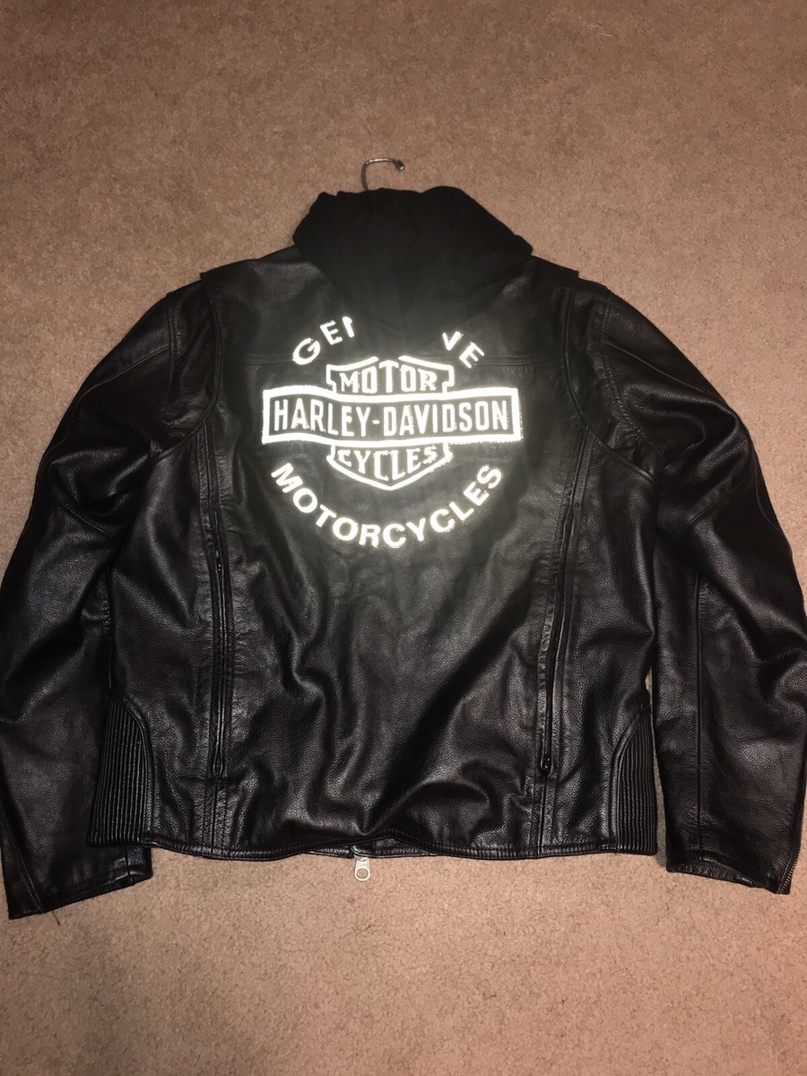 Harley-Davidson 立体ロゴ シングル ライダース ジャケット Harley Davidson Reflective Road Warrior 3-in-1 Leather Jacket