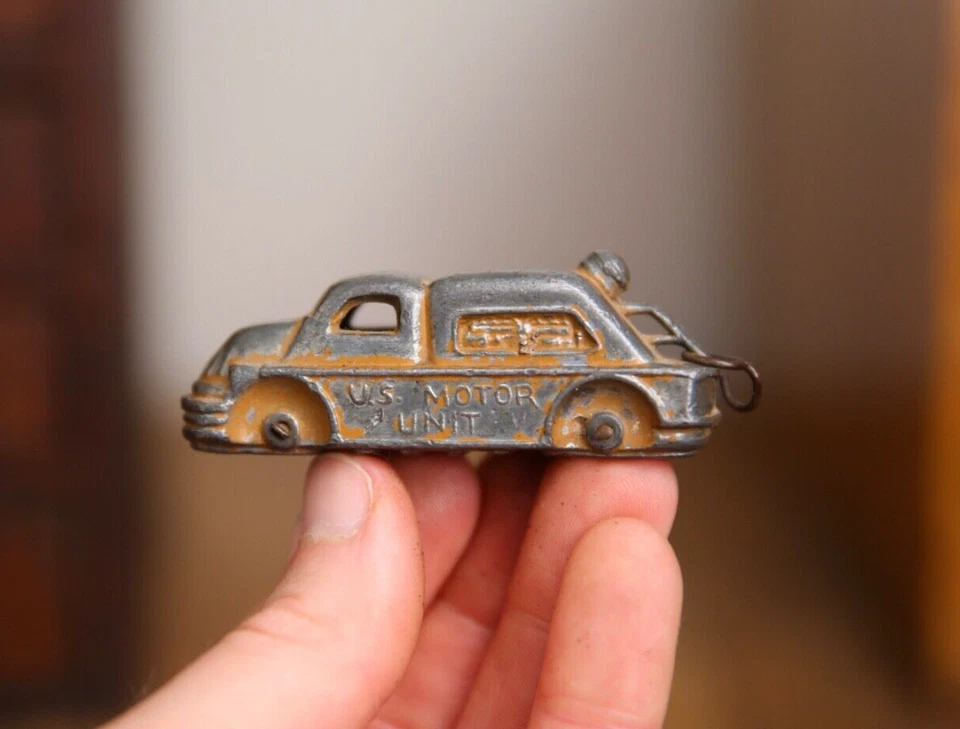 Винтаж 1940 Barclay U.S. Motor Unit Военный Грузовик металлическая игрушка Проволочная Сцепка антикварная - Изображение 3 из 4