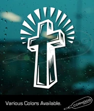 3D Cross STICKER VINYL DECAL GOD CHRIST CHRISTIAN RELIGION CATHOLIC