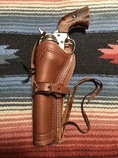 LEFT HAND Western Fast Draw Holster Fits Colt SAA 1873 4.75 Ruger Vaquero 4.62