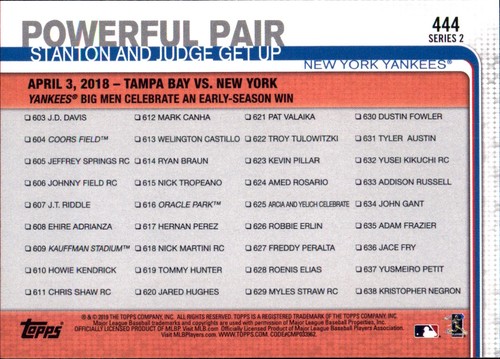 2019 Topps All-Star VARIANTE ARGENT #301 - #452 Choisissez votre propre JOUEUR D'ÉQUIPE FAV - Photo 7 sur 305
