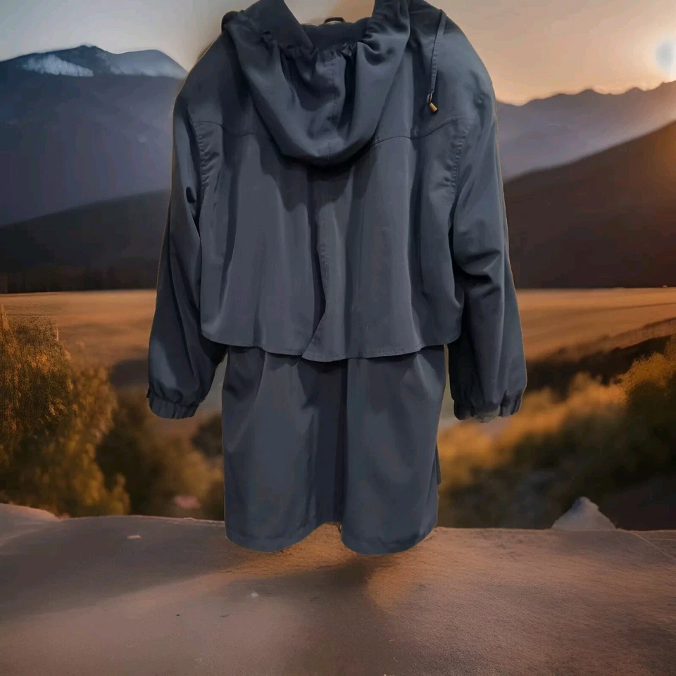 Abrigo con Capucha Cintura Cordón Mujer Azul Roaman's Talla B4, 24W Foto 3 de 4