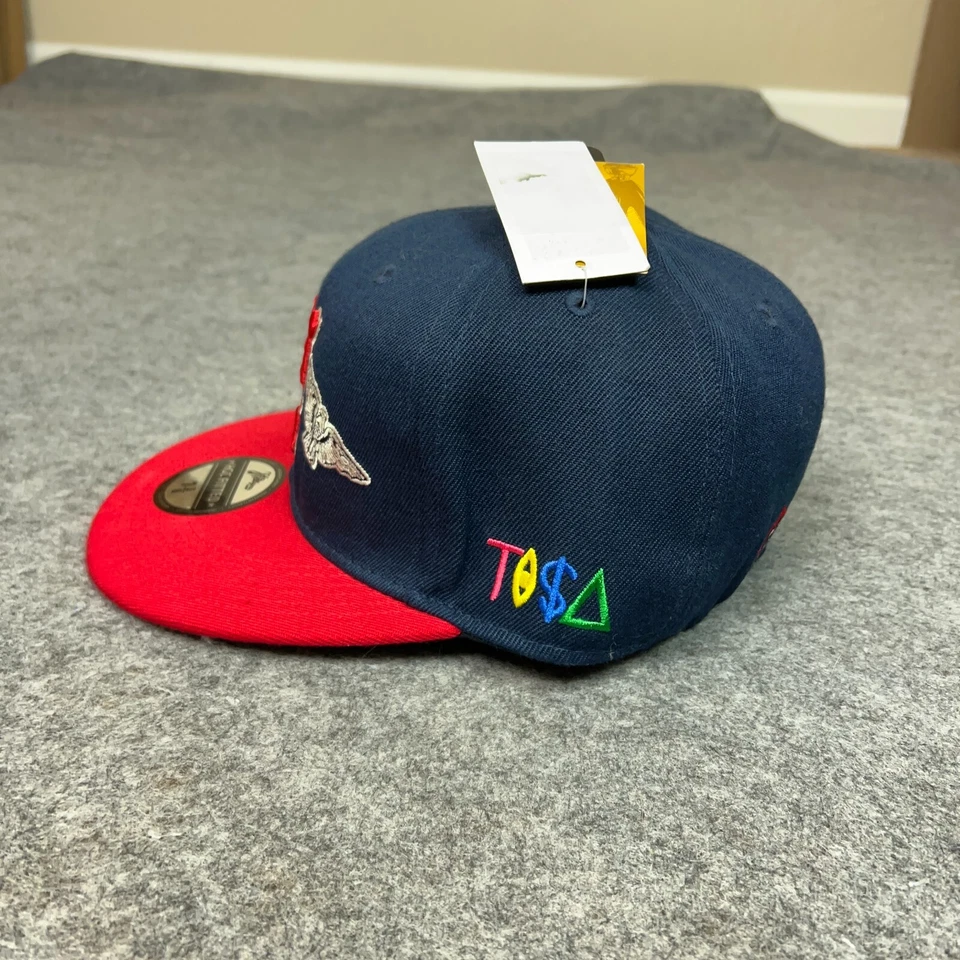 Gorra de béisbol Houston Black Eagles para hombre 7 3/8 ajustada azul rojo liga negra Foto 4 de 4