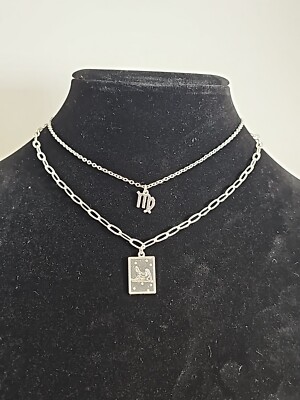 Virgo Aug 23 - Sep 22nd   Claire's Double Necklace NIP Silver Tone Lobster Adj 