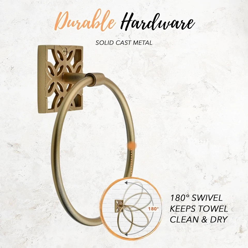 Autumn Alley 5 PCS Gold Farmhouse Bathroom Accessories Set, Wall Mounted - Image 2 of 4