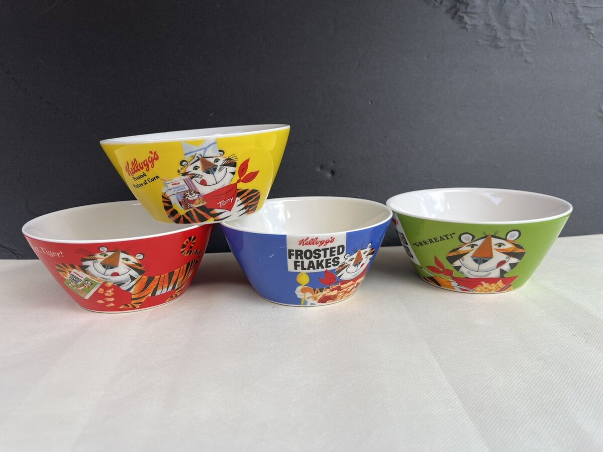 Kellogg's Frosted Flakes ボウルセット ケロッグ 4) Kellogg's Cereal Plastic Bowls Frosted Corn Flakes Rice