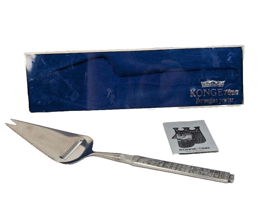 Konge-Tinn Norway Viking Pewter Handle Cheese Plane Stainless