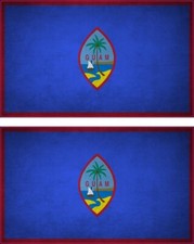2x Sticker flag vinyl country vintage GU guam