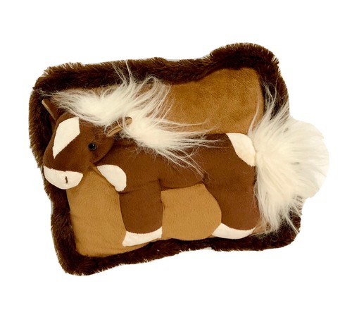 Jaag Plush HORSE 3D Pillow 14” X 11” Vintage Pinto Paint Brown White Mane Soft - Picture 1 of 3