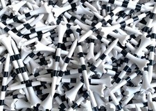 100 Golf Tees New Truestrike 3 1/4 White Black Stripes Performance Tees