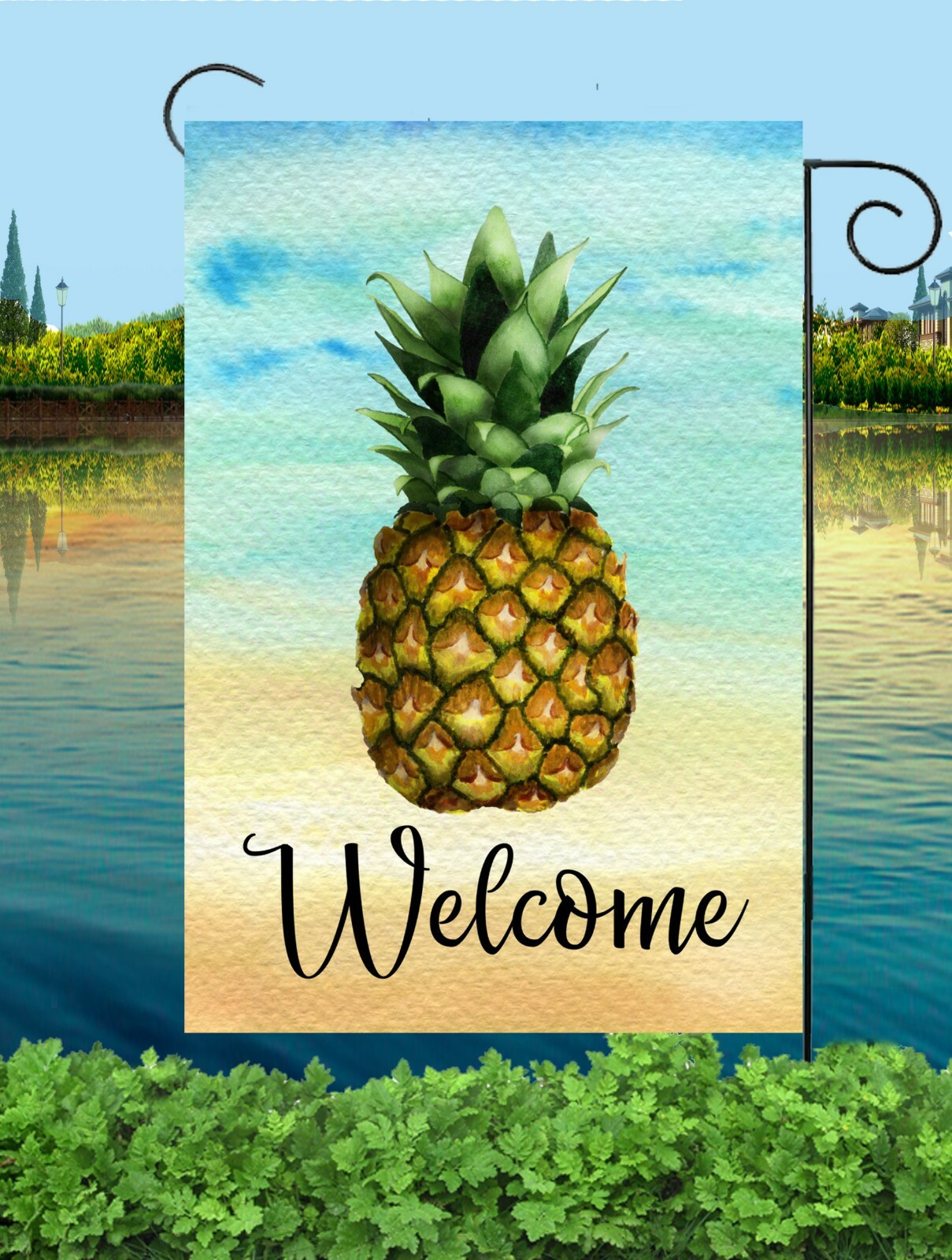 Pineapple Garden Flag * Top quality *Double Sided * By Flags