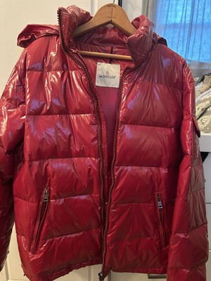 Red Moncler Maya With Hood Size 4 | eBay