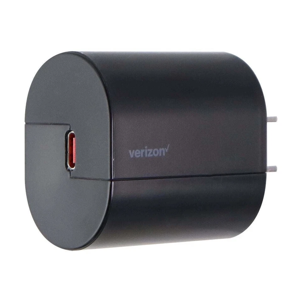 Cargador de pared Verizon 30W carga rápida USB-C - negro/rojo Foto 4 de 4