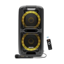 Party Speaker by Dolphin, Portable Bluetooth Speaker on Wheels with Sound Act...