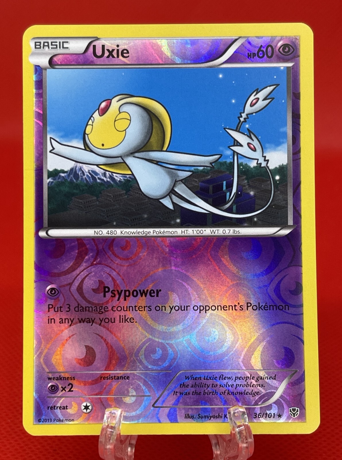 Pokémon TCG Uxie Black & White 36/101 Plasma Blast Reverse Holo Rare 2013 NM