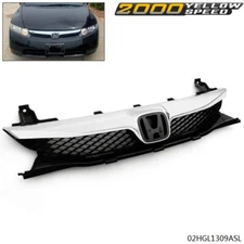 Fit For 2009-2011 Honda Civic 4 Door Front Bumper Upper Top Grille Grill Black