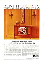 Vintage 1964 Zenith The Handcrafted Color TV Console Shown In Ad Advertisement
