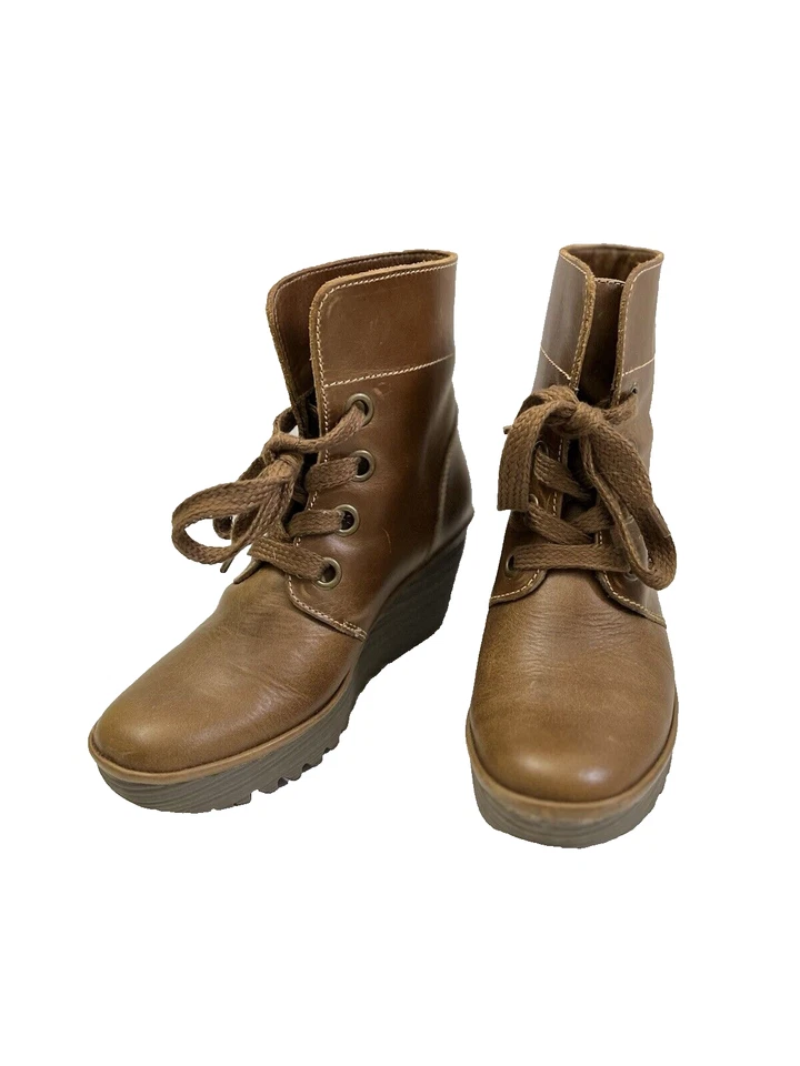 Fly London YEL Mujer’s Botín Cuero Camel Talla 37 (US 6-6.5) Foto 4 de 4