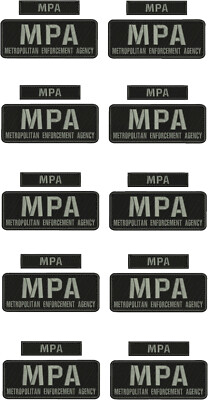 MPA M E A EMBROIDERY PATCH 3X8 &1X5 HOOK ON BACK GRAY ON BLACK | eBay