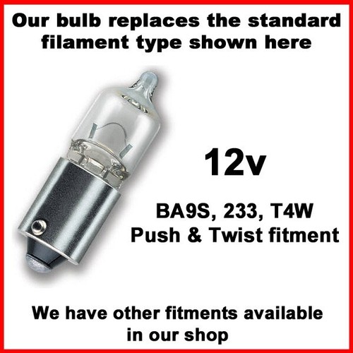 LED T4W BA9S 233 5 SMD CANBUS SUPER BRIGHT WHITE ERROR FREE SIDELIGHT BULBS 5050 - Picture 3 of 4