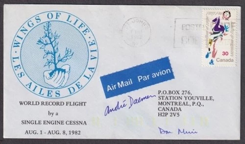 CANADA "WINGS of LIFE" HISTORIC ST JOHNS, NFLD AVIATION COVER (See Description)