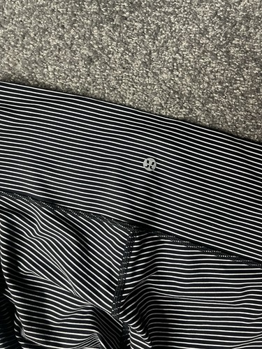 Lululemon Wunder Under High Rise Tight Womens Size 12 Black Hype Stripe 25” - Picture 4 of 12