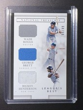 2016 Panini National Treasures Wade Boggs George Brett Rickey Henderson #09/49
