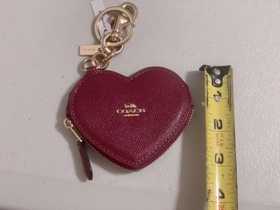 NWT Coach CP368 Heart Bag Charm IN Gold/Dark Ruby | eBay
