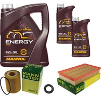 Mann Inspektionspaket 7L Mannol Energy 5W-30 FüR Jaguar XJ 3.0 D XF Sportbrake