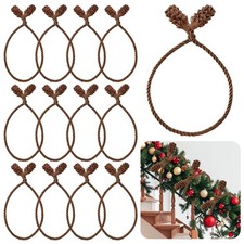 12pcs 20 Inches Christmas Garland Ties, Reusable and Flexible Xmas Garlands W...