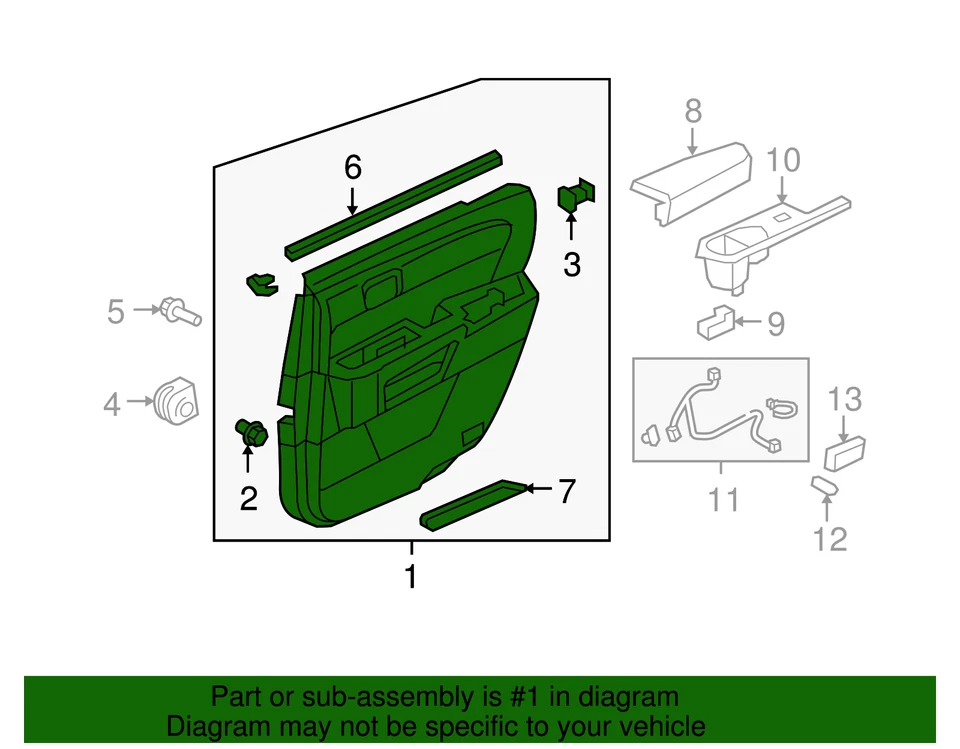 Подлинный Honda 2009-2011 Honda Pilot - подкладка L задний * YR309L * 83751-SZA-A13ZD - Изображение 2 из 2