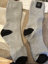 01 GY Heated Rechargeable Socks Foot Warmer, Large - Gray