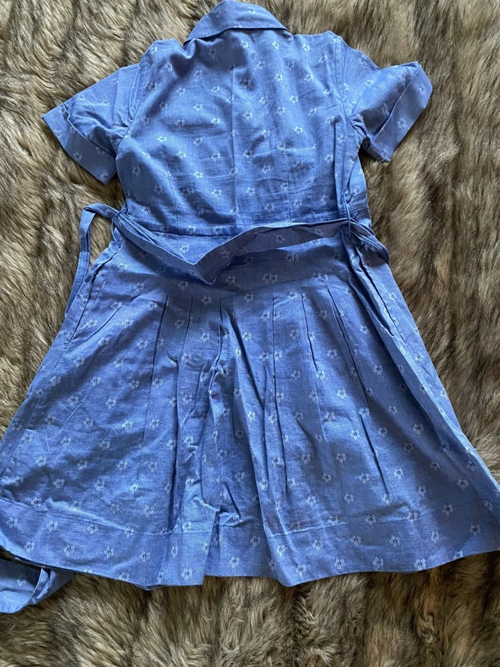 Brooks brothers girls blue floral a line dress size 6 - Image 3 of 4