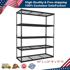 5-Tier Adjustable Storage Shelves Heavy Duty Garage Shelving Units 60"x24"x78"