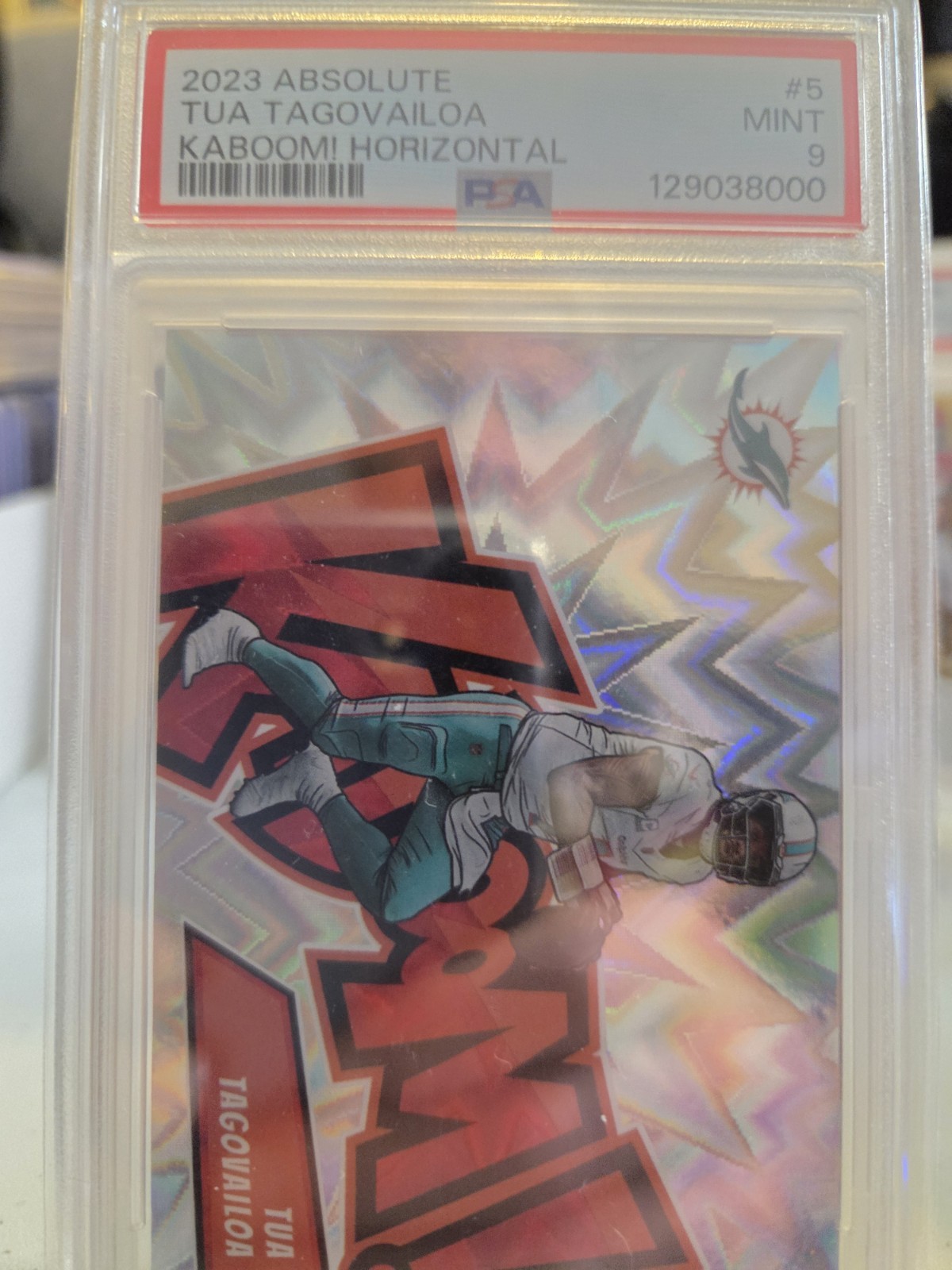 2023 Panini Absolute Kaboom Horizontal Tua Tagovailoa PSA 9