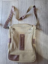 Khaki brown canvas Messenger Book bag