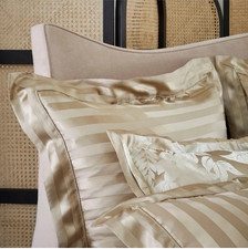 Gingerlily London Silk Euro Sham SAND (color) Fraser Stripe 26 X 26  New