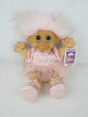 Vintage 90 s TROLL KIDZ by Russ TWINKLES 12'' Doll Pink Hair & Tutu Ballerina