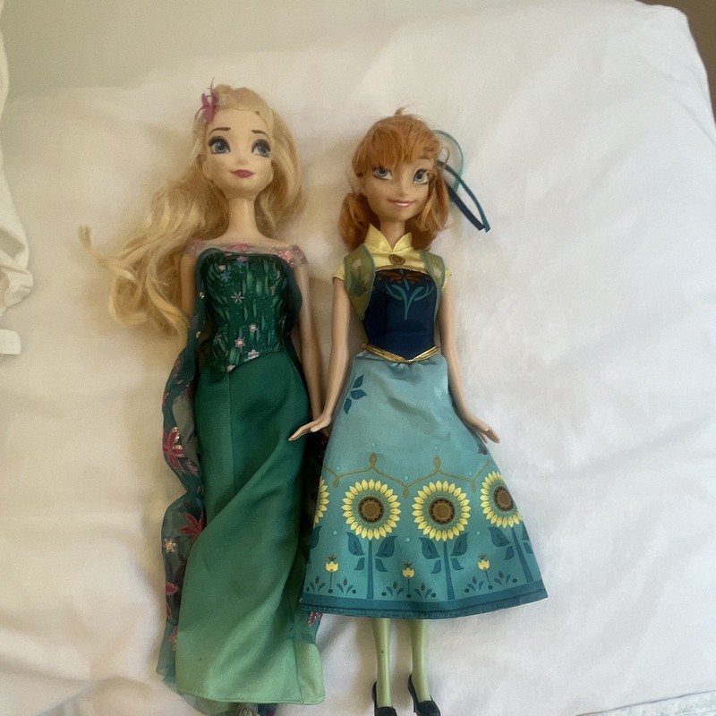 Disney Frozen Elsa & Anna 12in Fashion Dolls Lot Removable Clothes